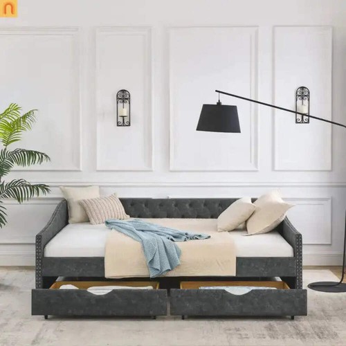 Bed frame daybed linen gray - frame,